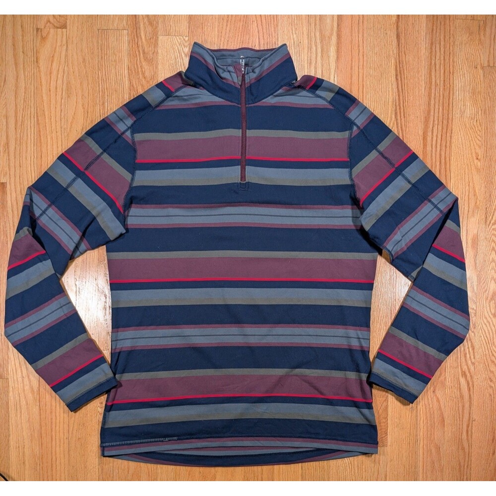 Lululemon Surge Warm Pullover 1/2 Zip Mens Multi Color Road Stripe Large Half